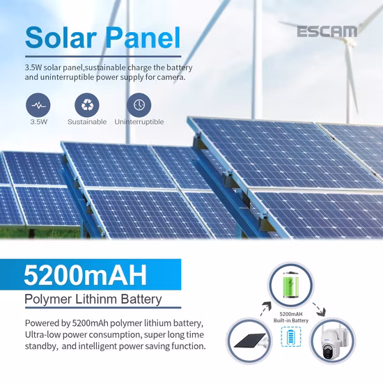 4G Solar WiFi IP Camera Smart IP Camera Wireless Security PTZ Camera Built